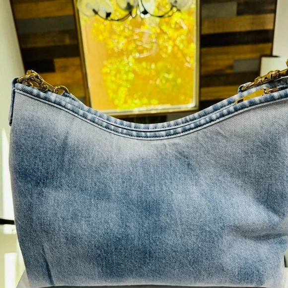 Coach Light Blue Denim Hobo with Gold Hardware WITHOUT CHARMS - Picture 3 of 5